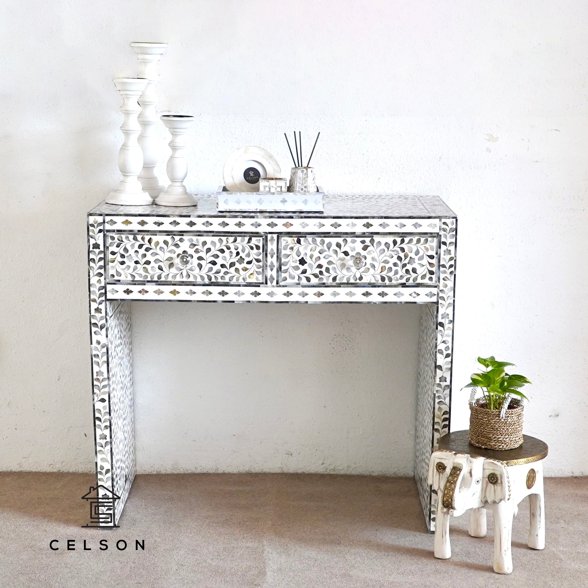 Vesper Mother of Pearl Inlay Console Table