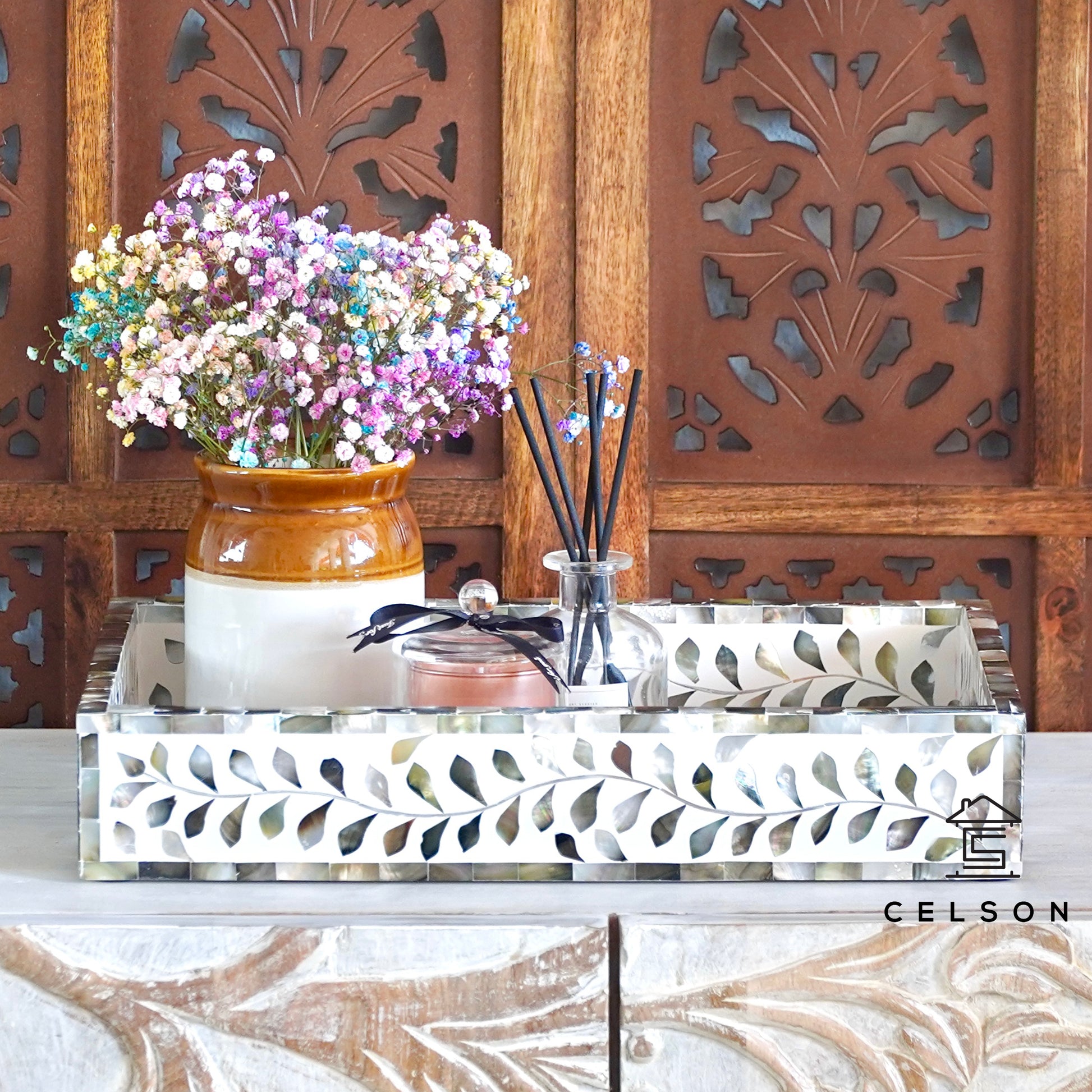 Trish Mother of Pearl Inlay Tray