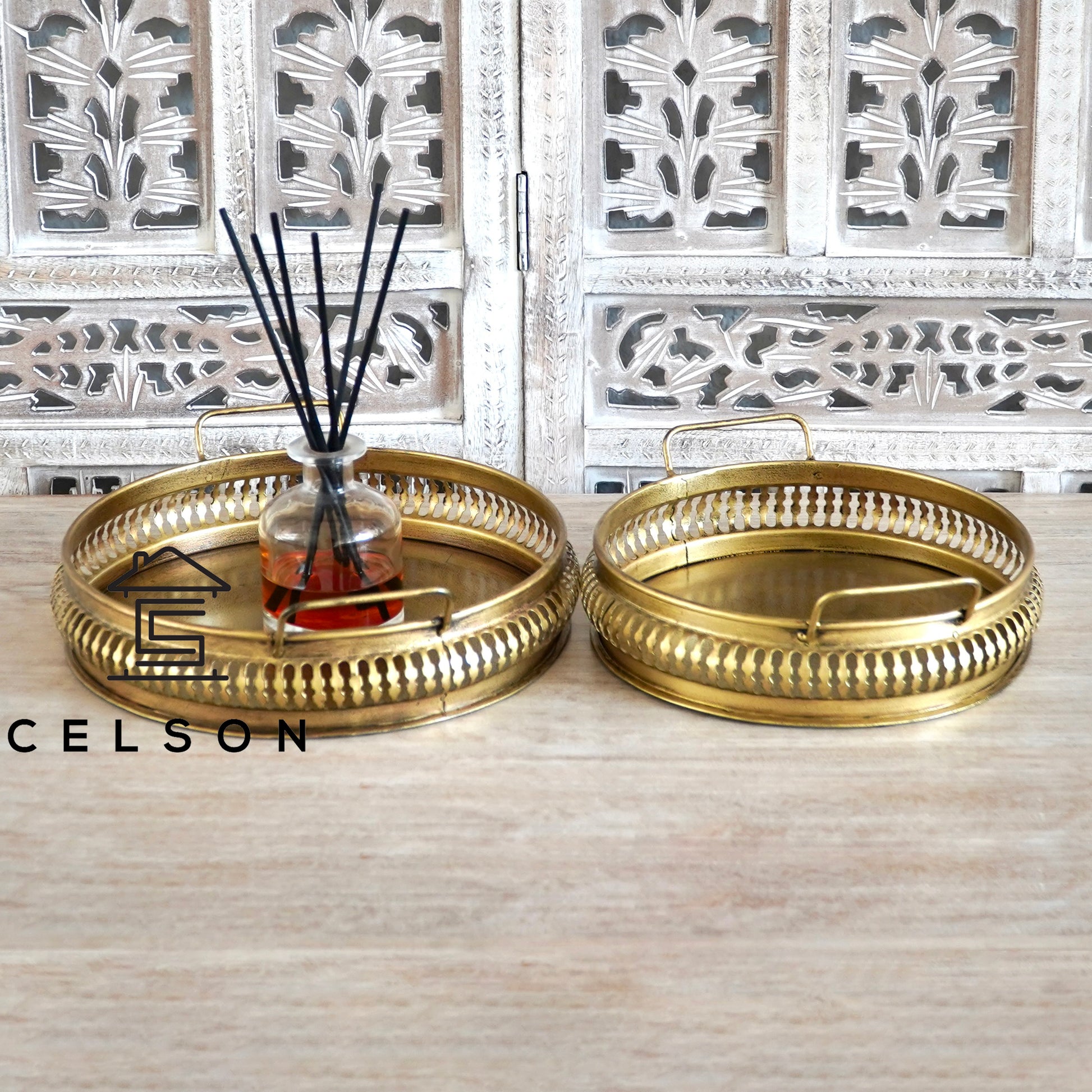 Yuna Brass Finish Tray