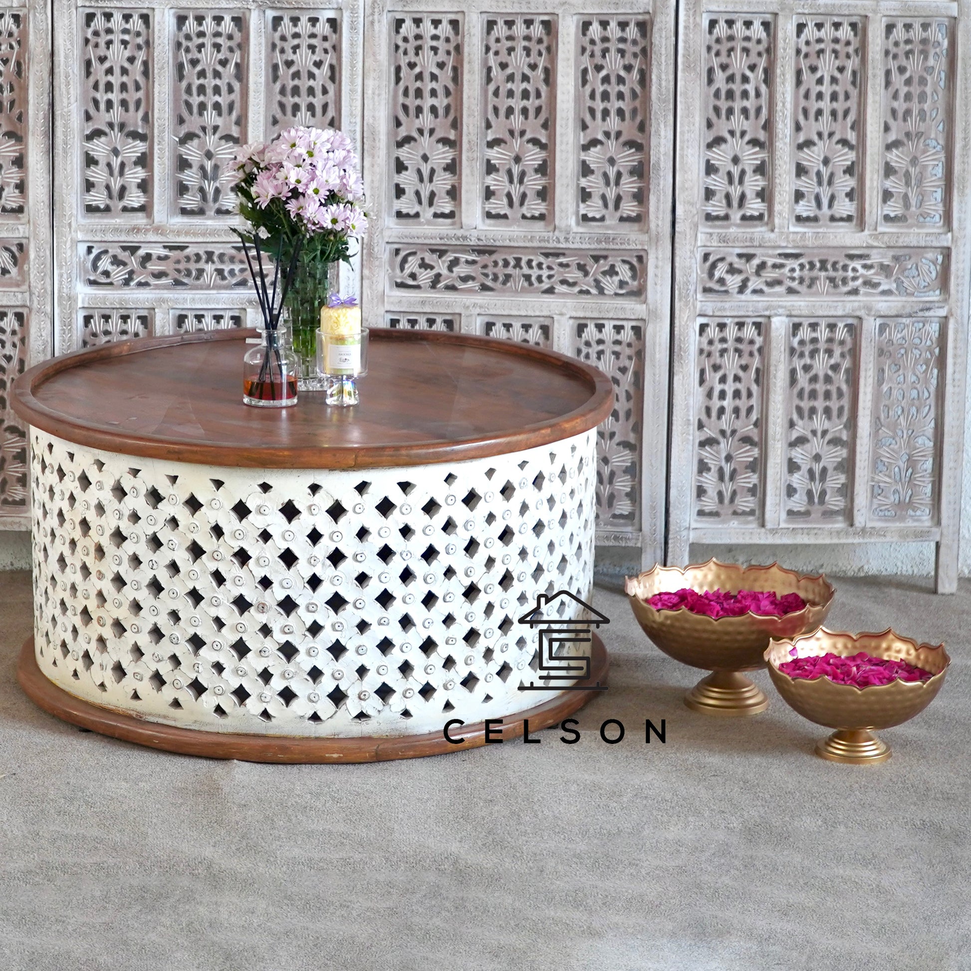 Claire Carved Coffee Table