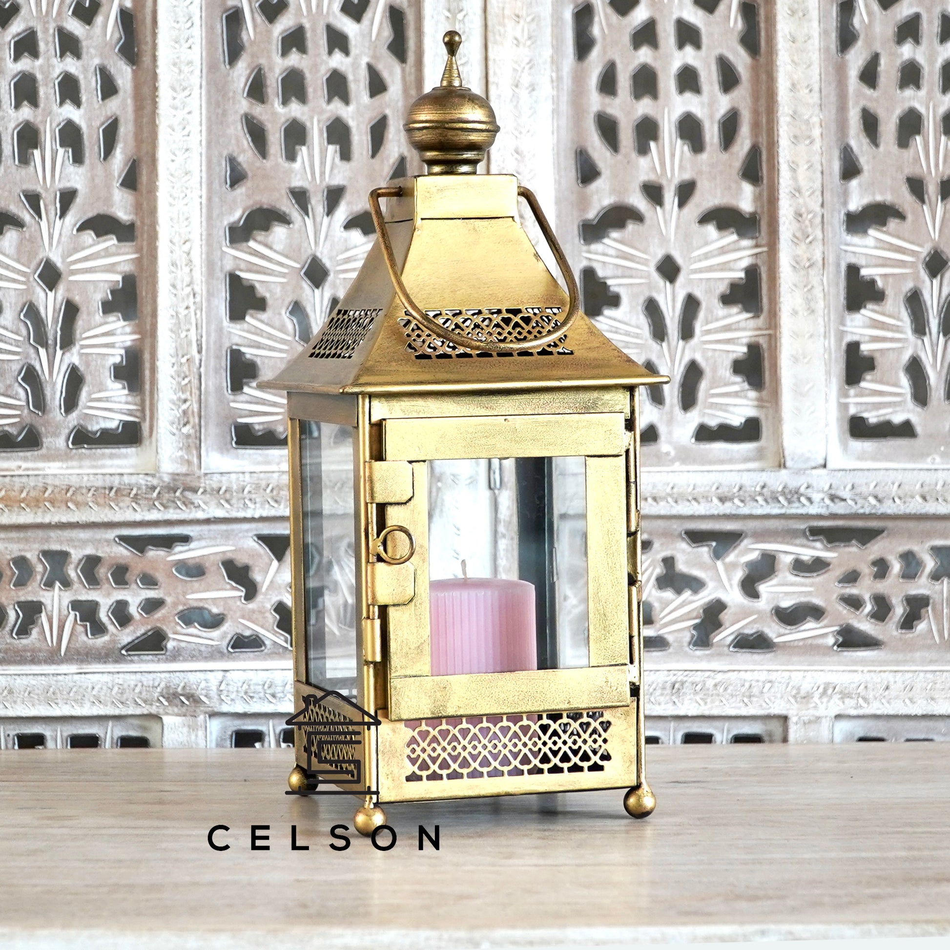 Zara Brass Finish Lantern
