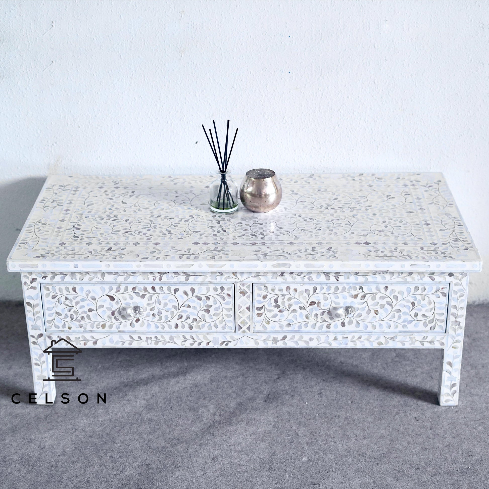 Harry Mother Of Pearl Inlay Coffee Table