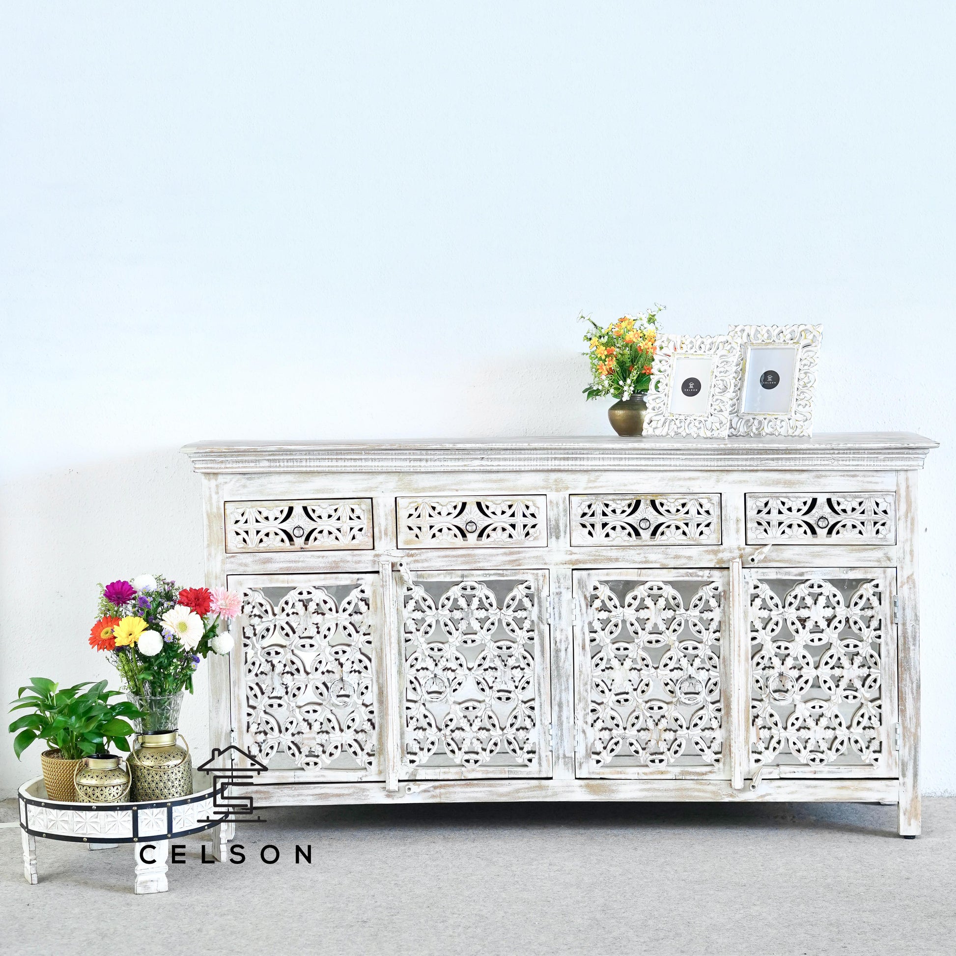 Ciara Carved Wooden SideBoard