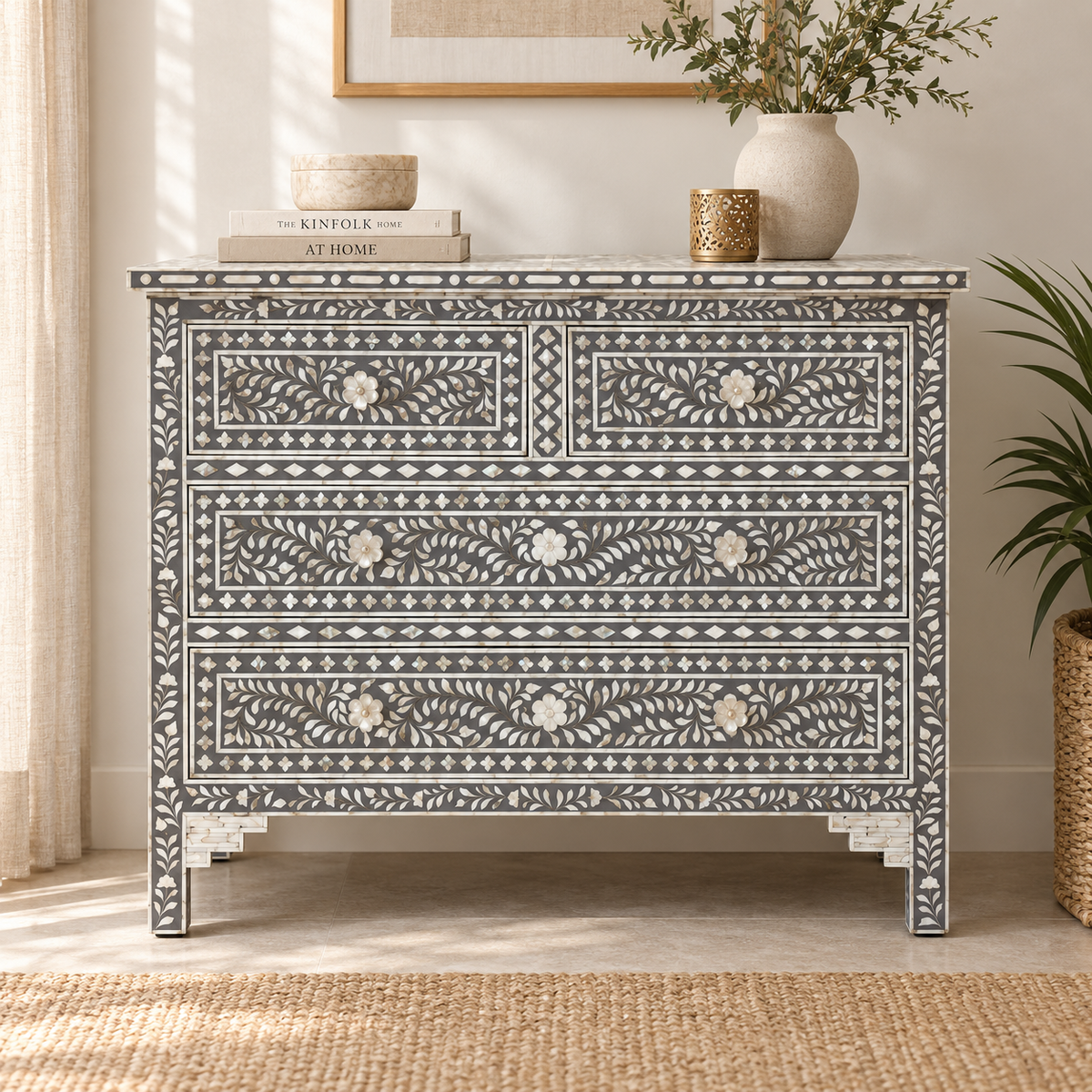 Joel Mother of Pearl Inlay Chest of Drawer
