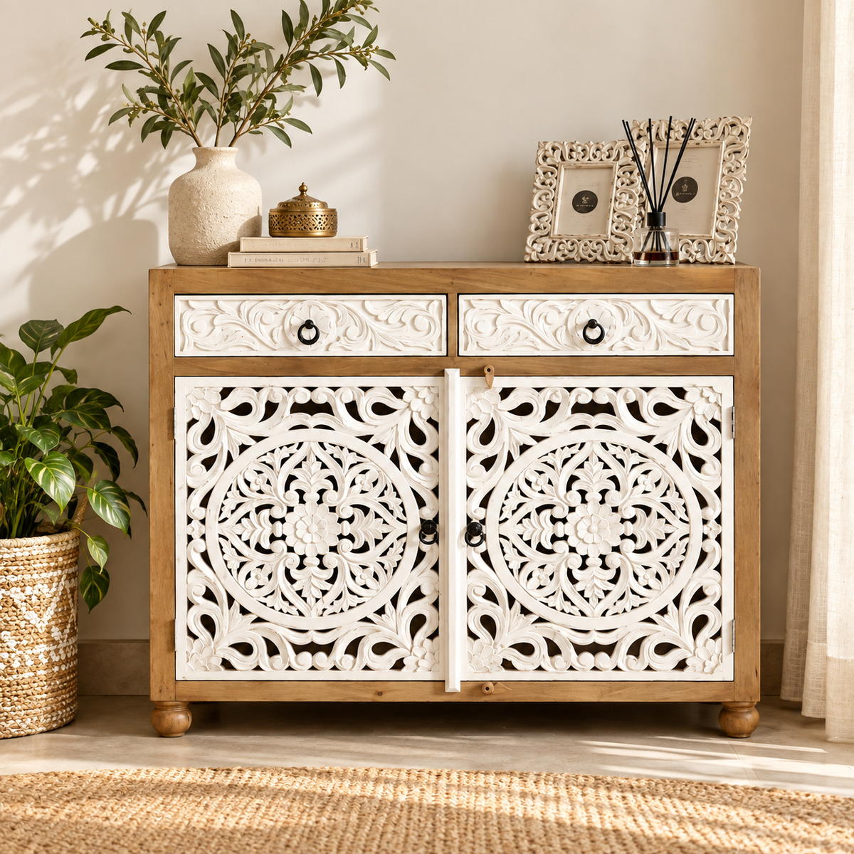 Abbarika Carved Wooden Chest