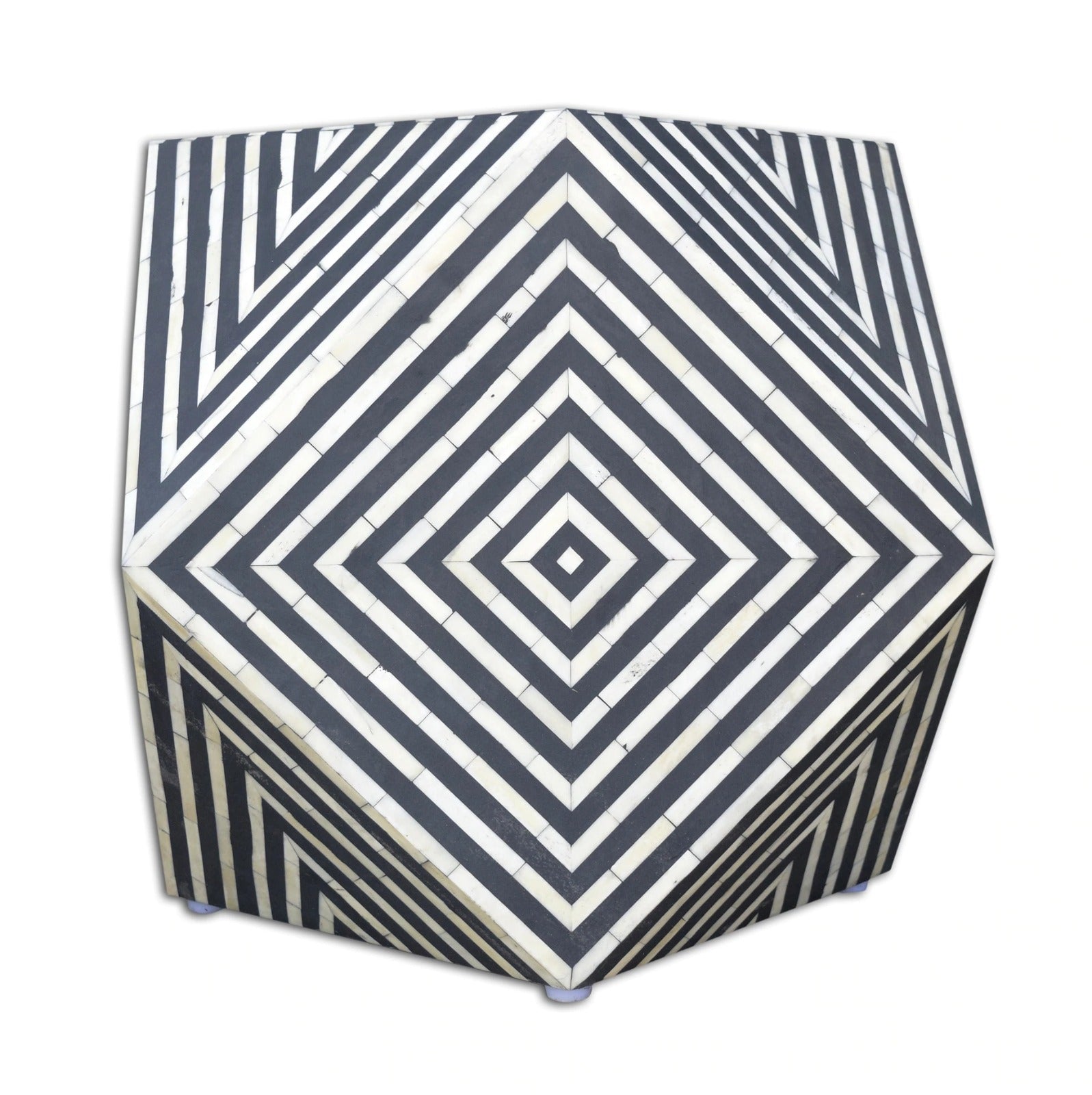 Jodhi Bone Inlay Chevron Side Table