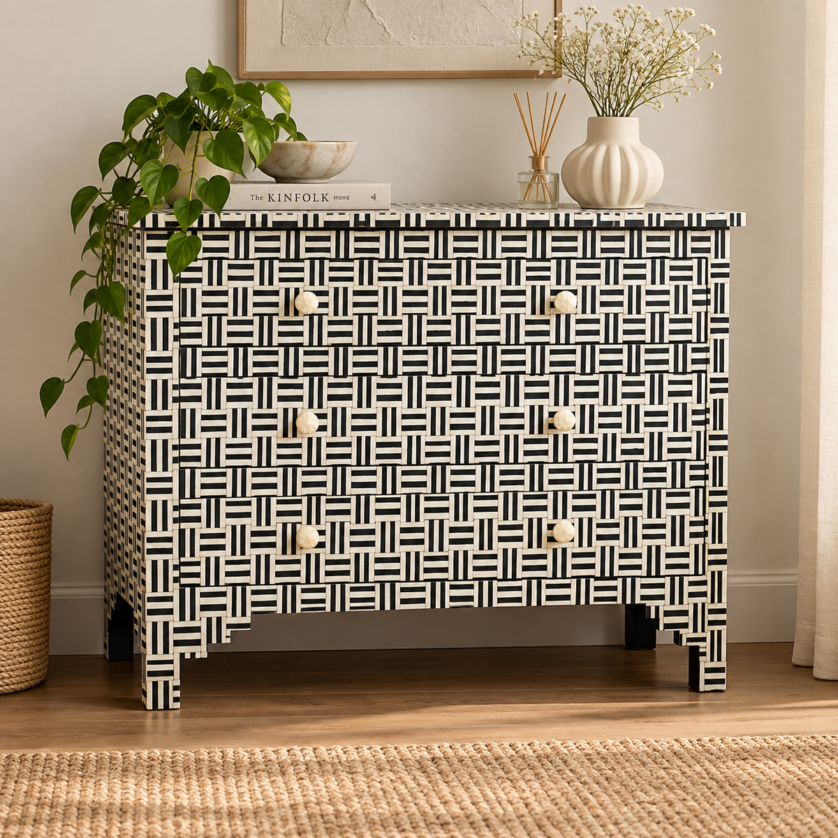 Odin Bone Inlay Chest of drawer