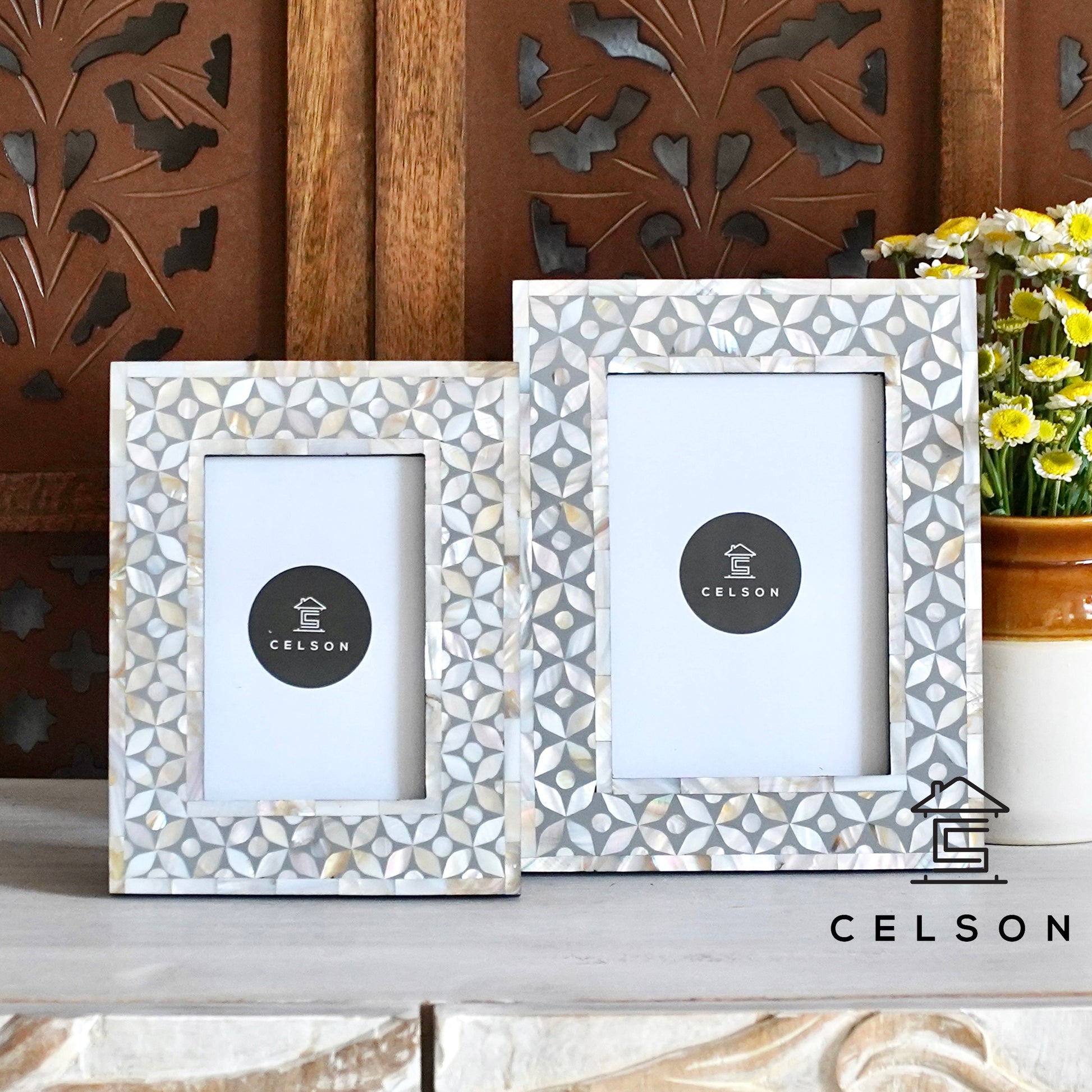 Savy Mother of Pearl Inlay Photo Frame