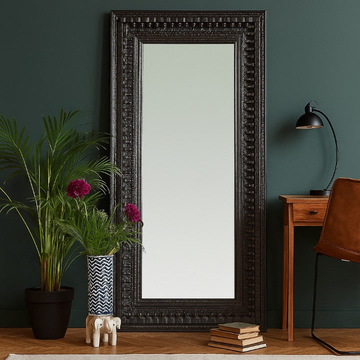 Viola Hand carved Wooden Mirror