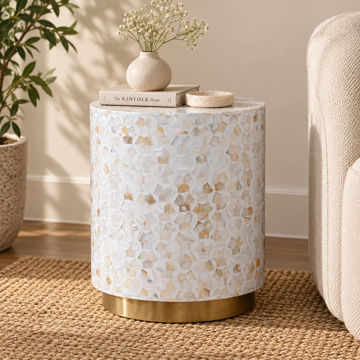 Arin Mother of Pearl Inlay Stool