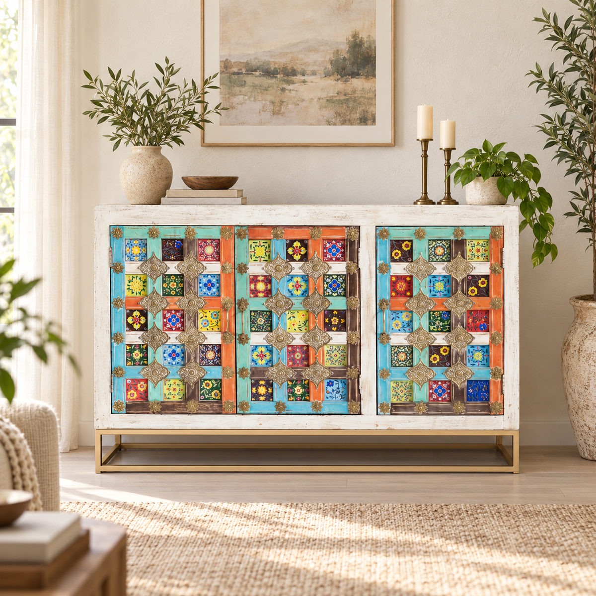 Rojen Multi Color Tile SideBoard