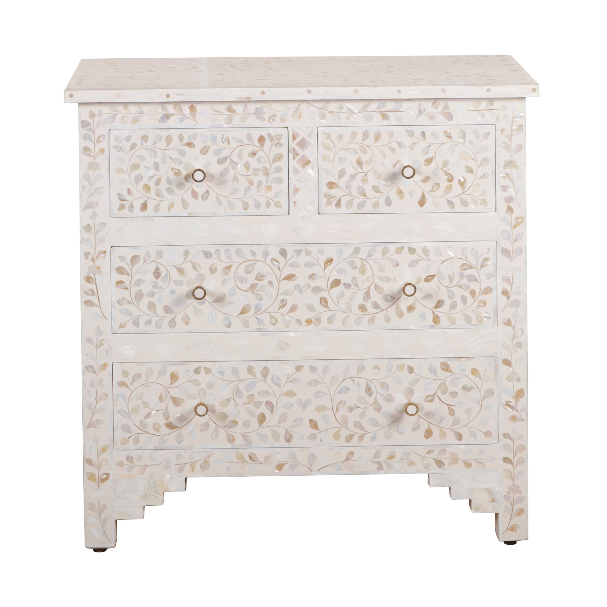 Leo Mother of Pearl Inlay Chest of Drawer