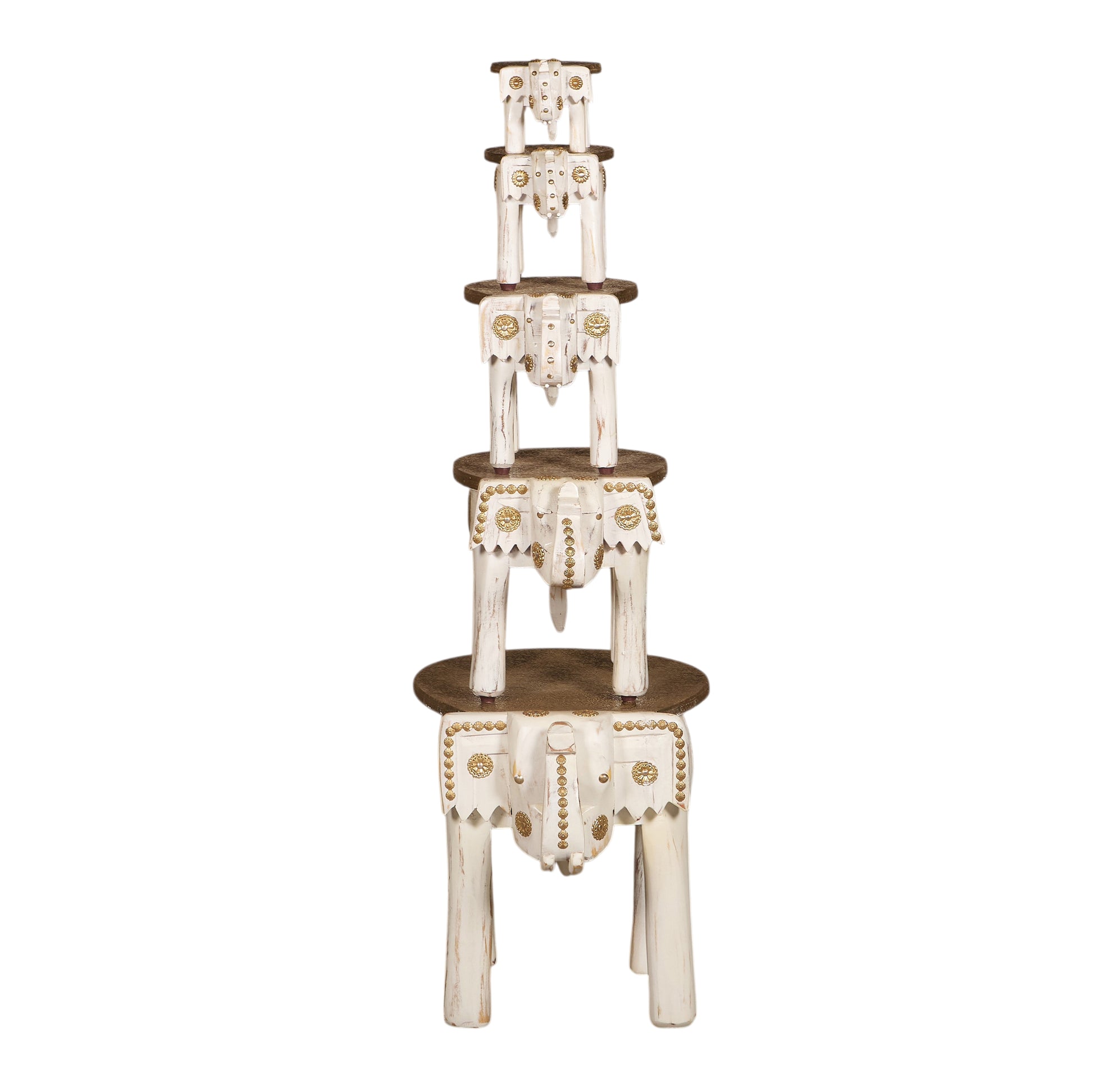 Renuka Wooden Elephant Stool