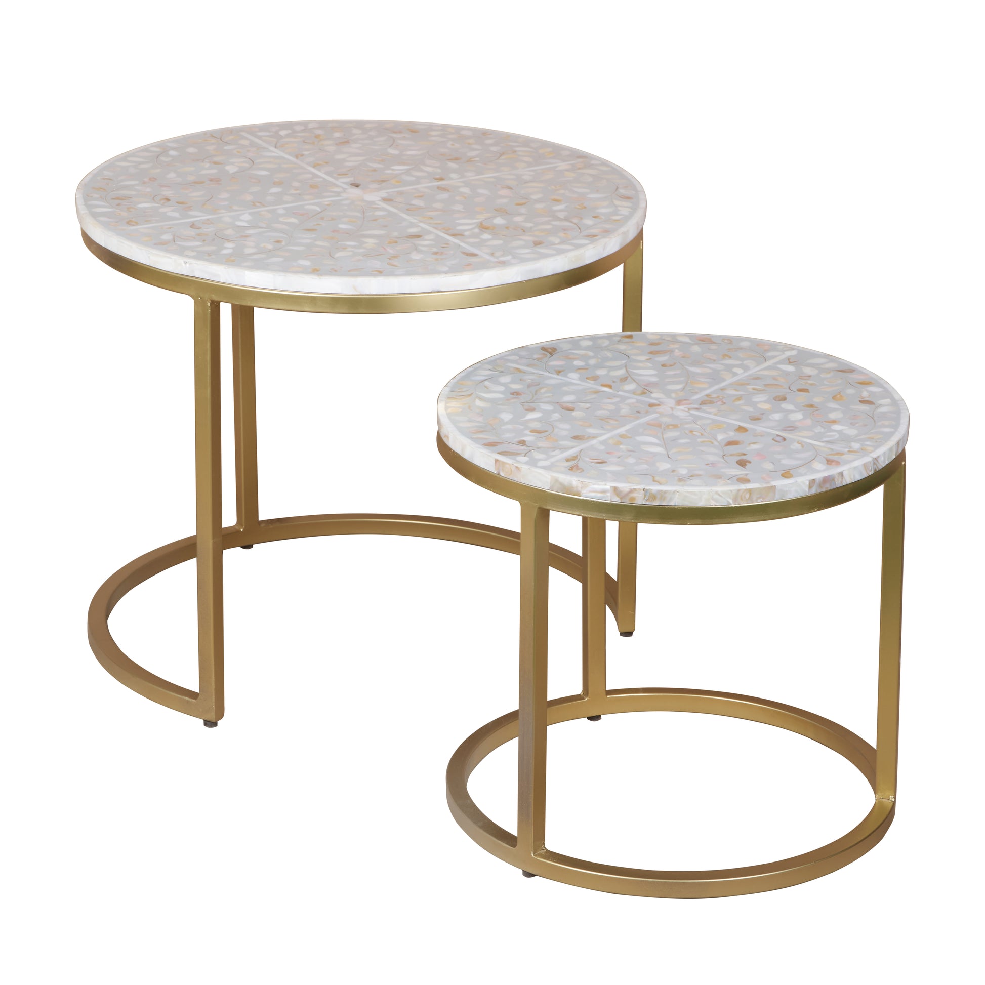 Emma Mother of Pearl Inlay Nesting Coffee Table