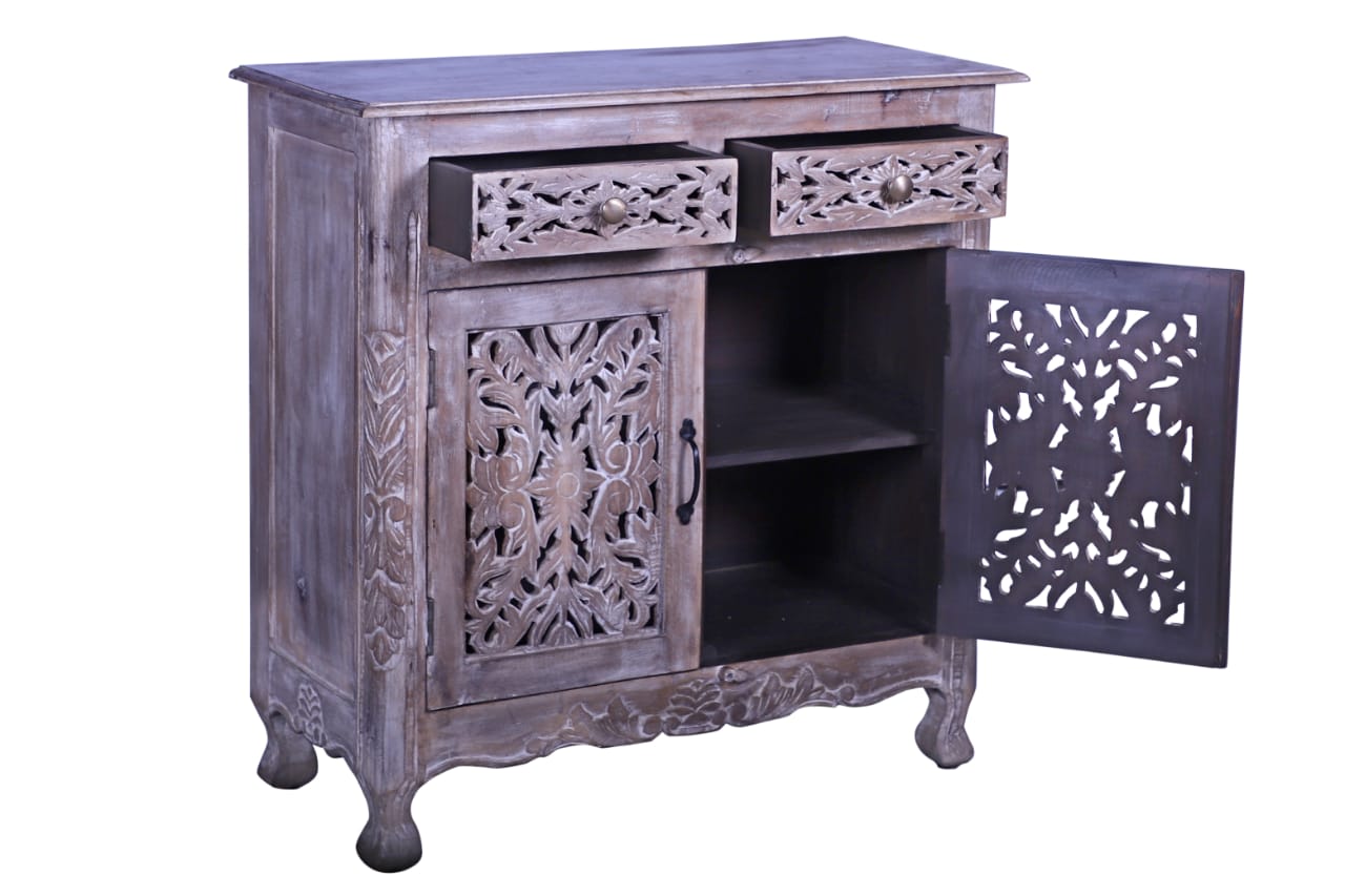 Ryker Carved Wooden Chest