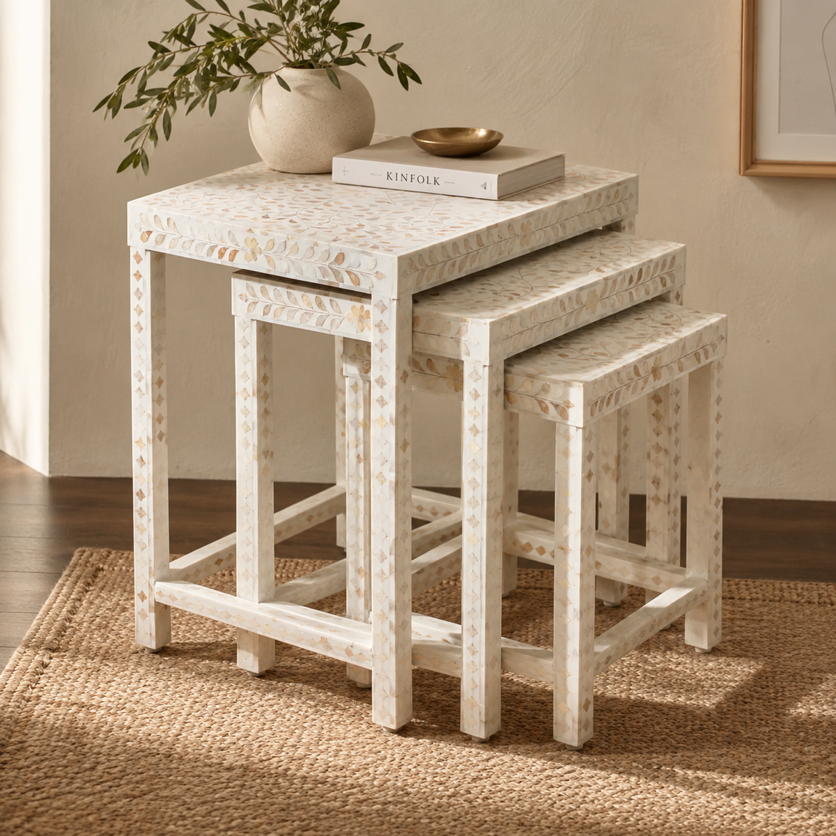Liam Mother of Pearl Inlay Nesting Table