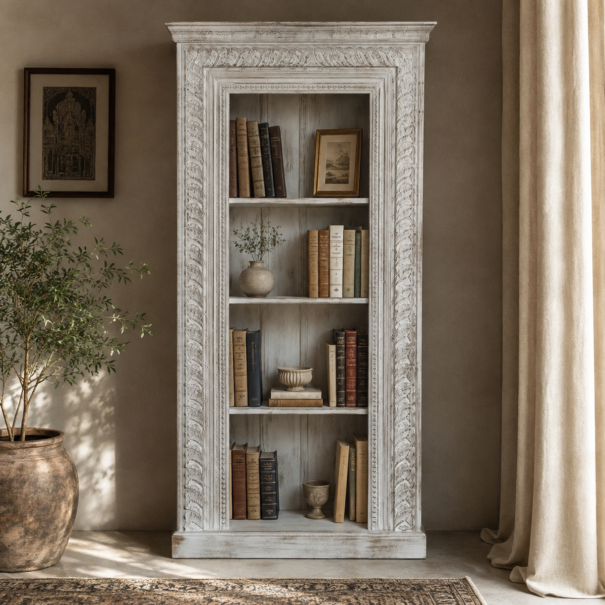 Paola Carved Bookshelf