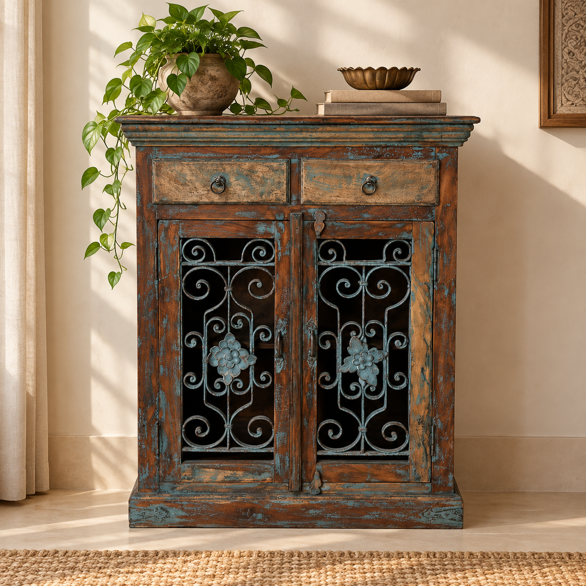 Basani Carved Wooden Cabinet