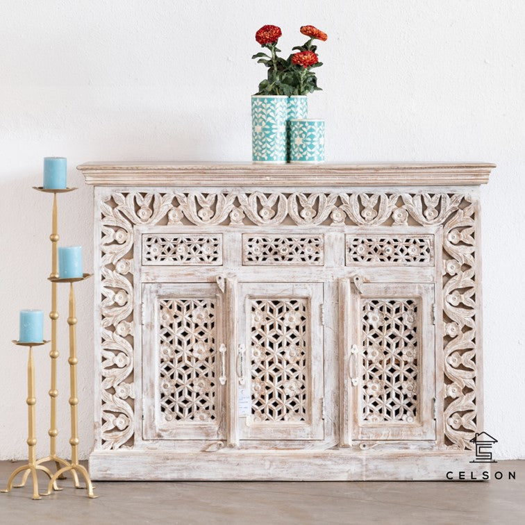 Shiva Hand Carved Wooden Sideboard
