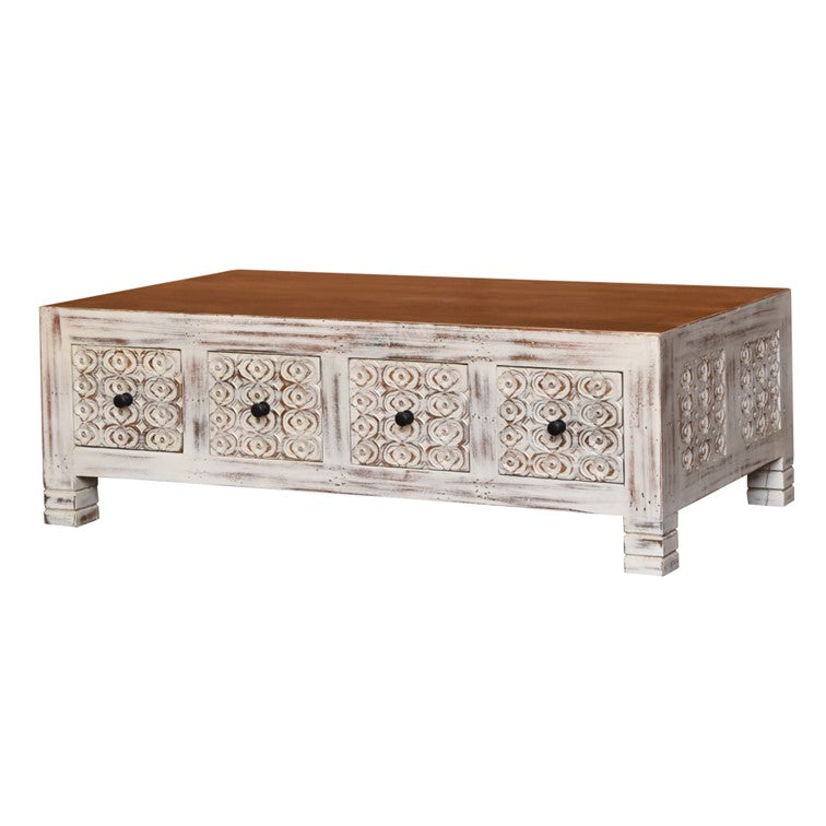 Zara Carved Wooden Coffee Table
