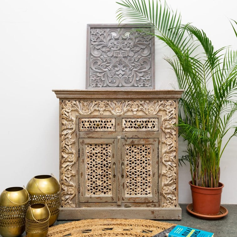 Knott Wooden Carved Cabinet