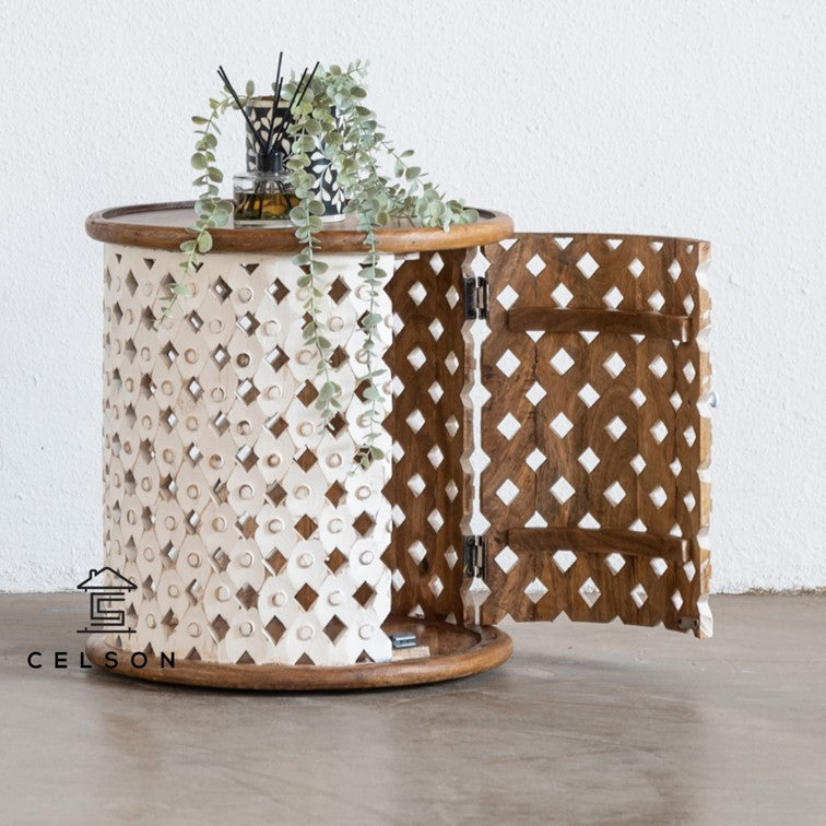 Eva Hand Carved Wooden Table