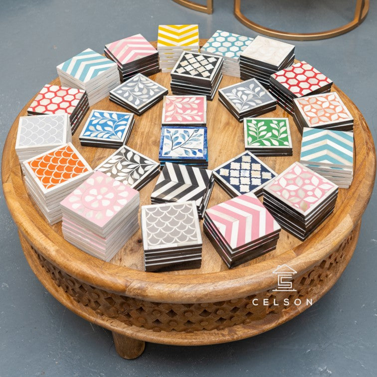 Deena Bone Inlay Coaster