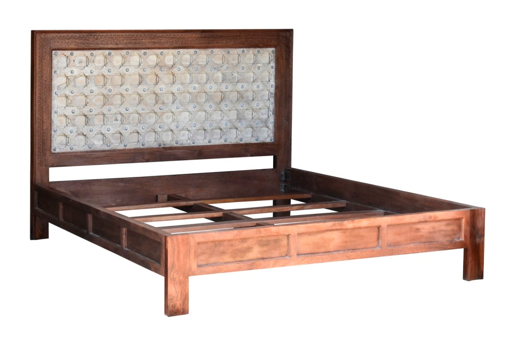 Adir Hand Carved Wooden Bed Frame