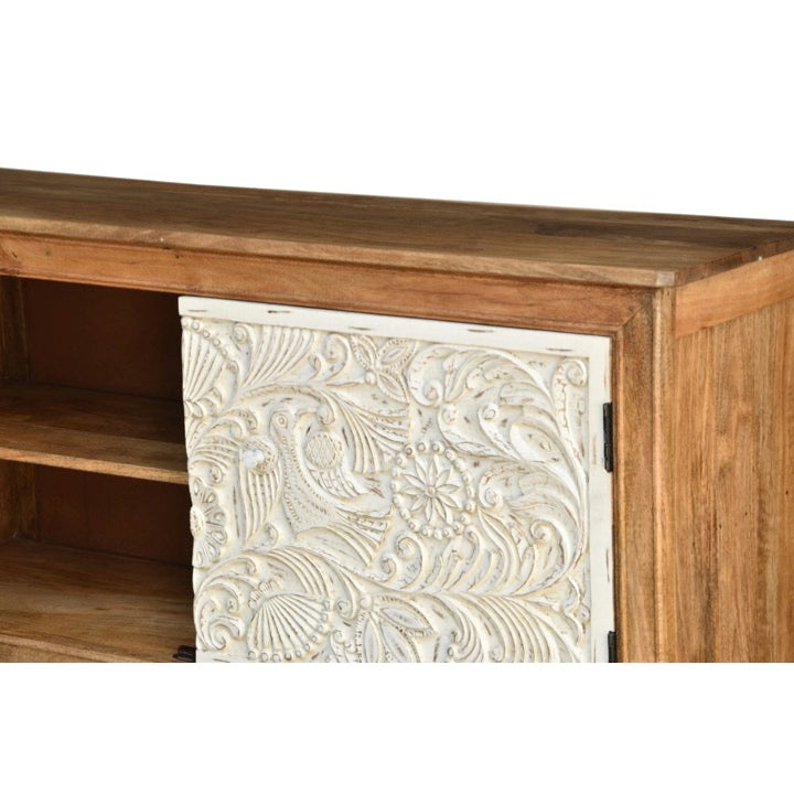 Raisha Hand Carved Wooden Console Table