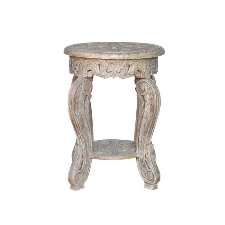 Riva Wooden Hand Carved Stool