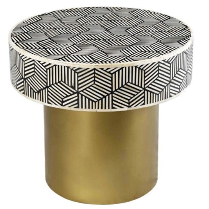Pineapple Bone Inlay Side Table