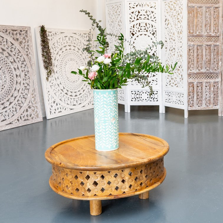 Rocco Carved Wooden Coffee Table