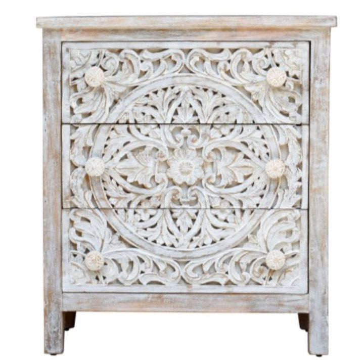 Hanna Carved Wooden Chest of Drawer