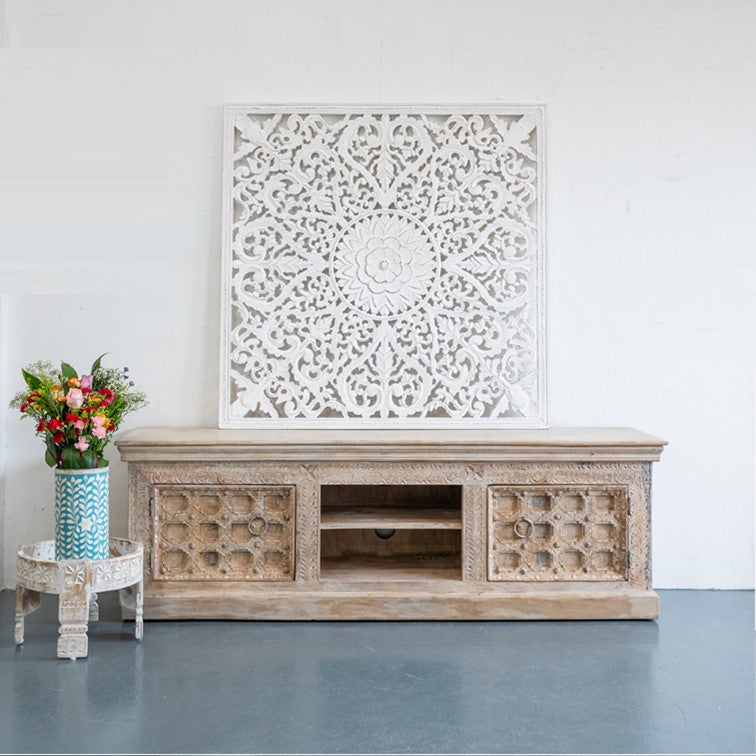Emily Hand Carved Wooden TV Cabinet