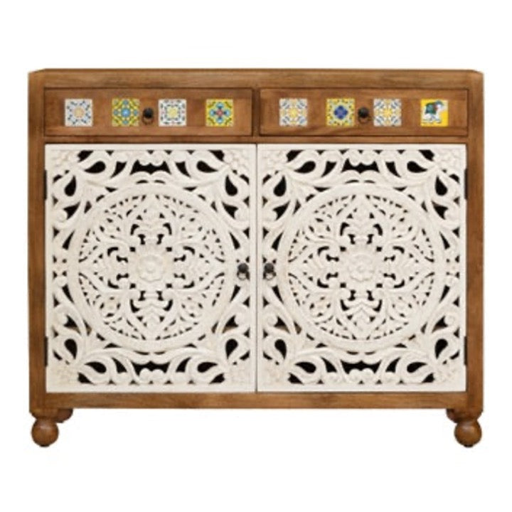 Riva Hand Carved Shoe Cabinet