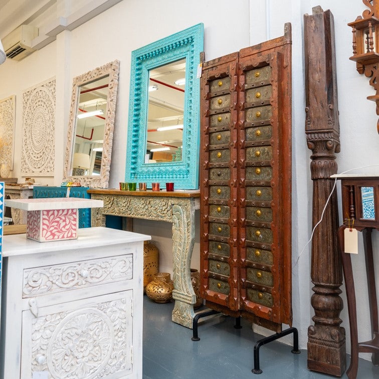 Iva Vintage Indian Door on Metal Stand