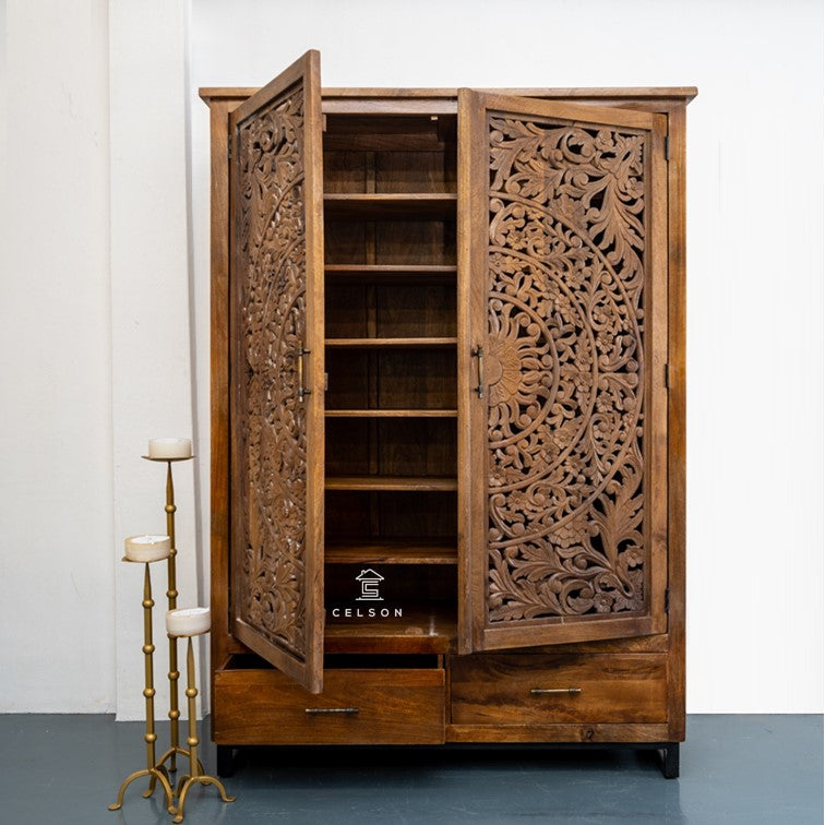 Joel Hand Carved Almirah