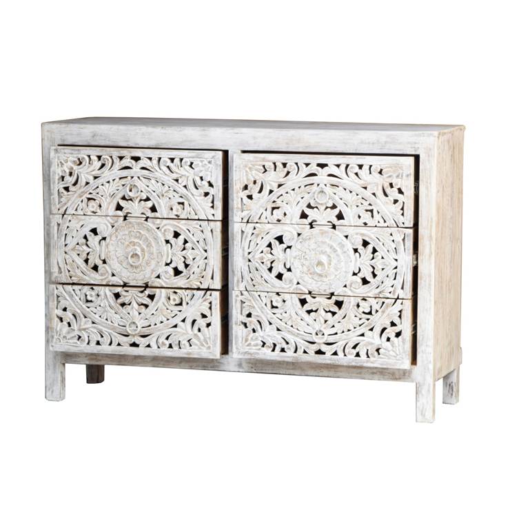 Elyana Carved Wooden Dresser