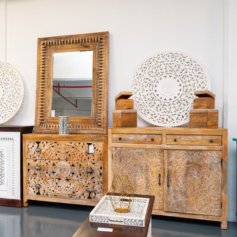 Cheloe Wooden Carved Chest