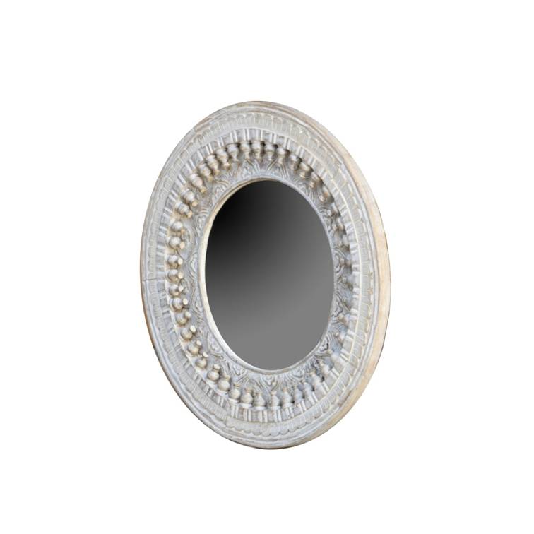 Eiza Hand Carved Wooden Mirror