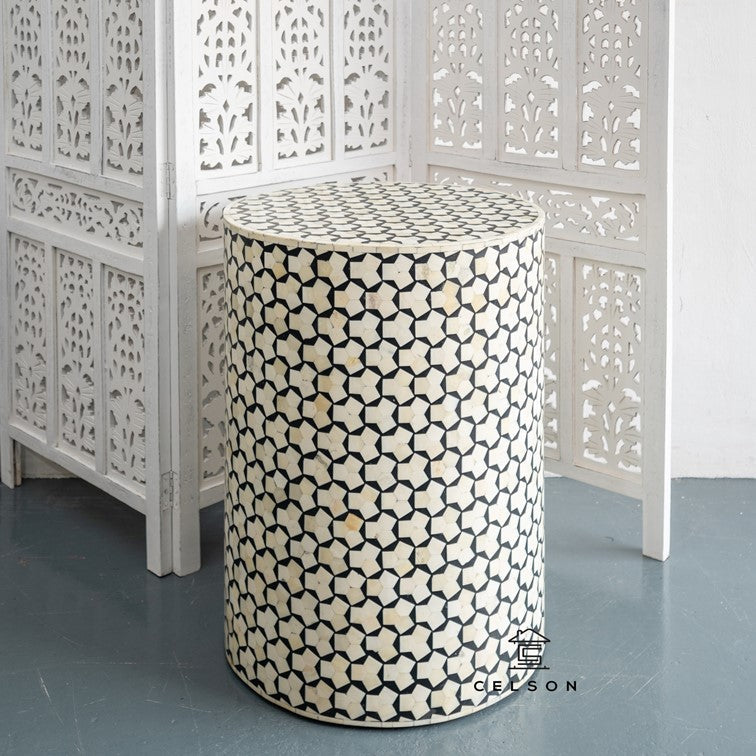 Ziba Bone Inlay Stool