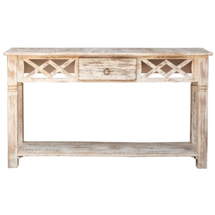 Sally Hand Carved Wooden Console Table