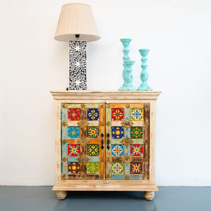 Mandy Carved Tile Cabinet