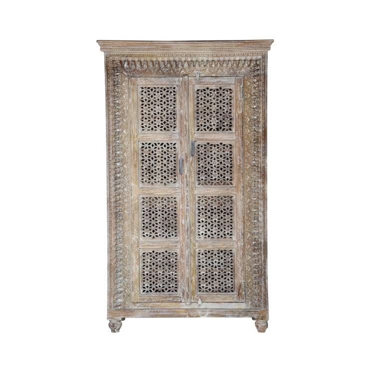 Hiltz Hand Carved Wooden Shoe Cabinet