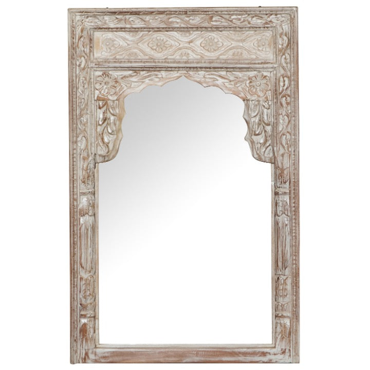 Bharati Hand Carved Wooden Mirror
