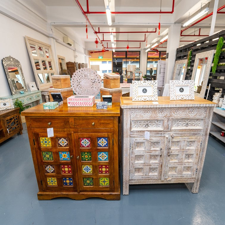 Josie Carved Wooden Cabinet