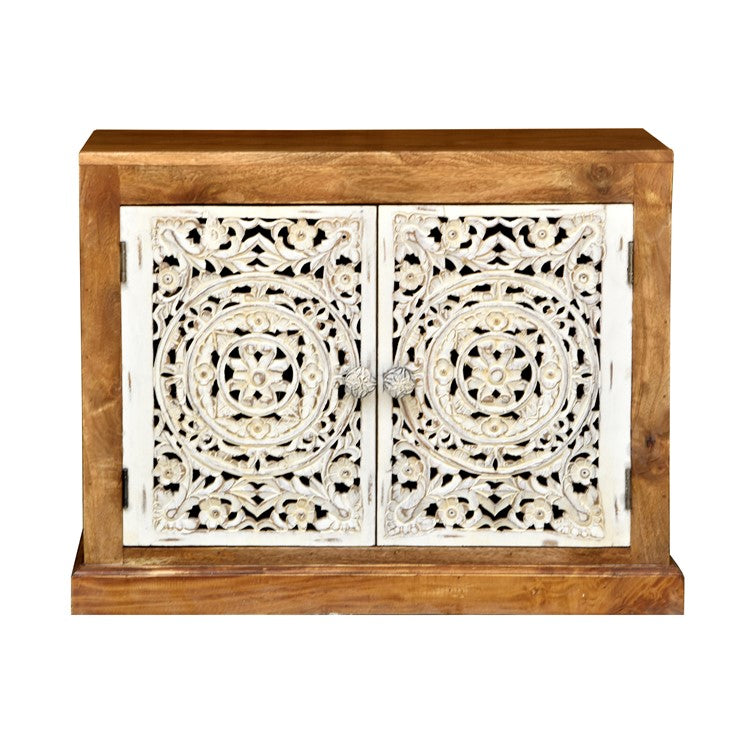 Harris Hand Carved Wooden Shoe Cabinet