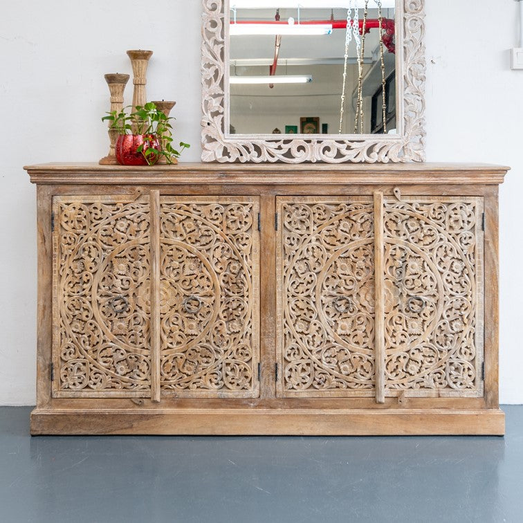 Anaya Hand Carved Side Board