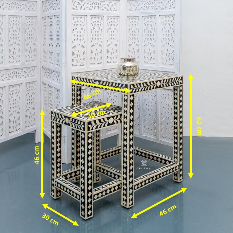 Margo Bone Inlay Nesting Table
