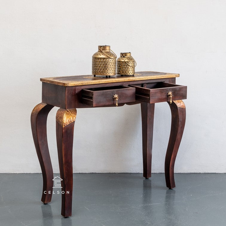 Cameron Brass Inlaid Console Table